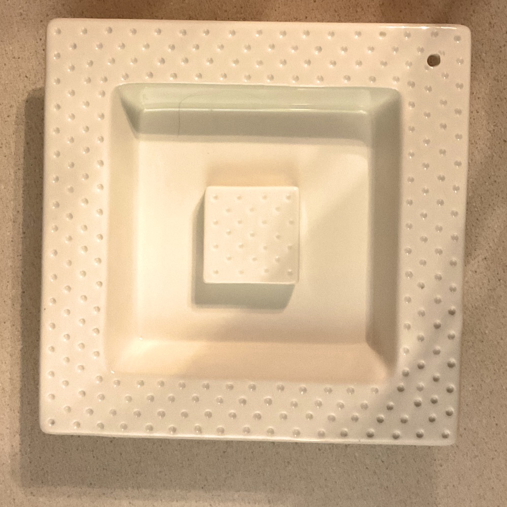 Nora Fleming Swiss Dot 12” Square Napkin Holder/Candy Dish (Retired)